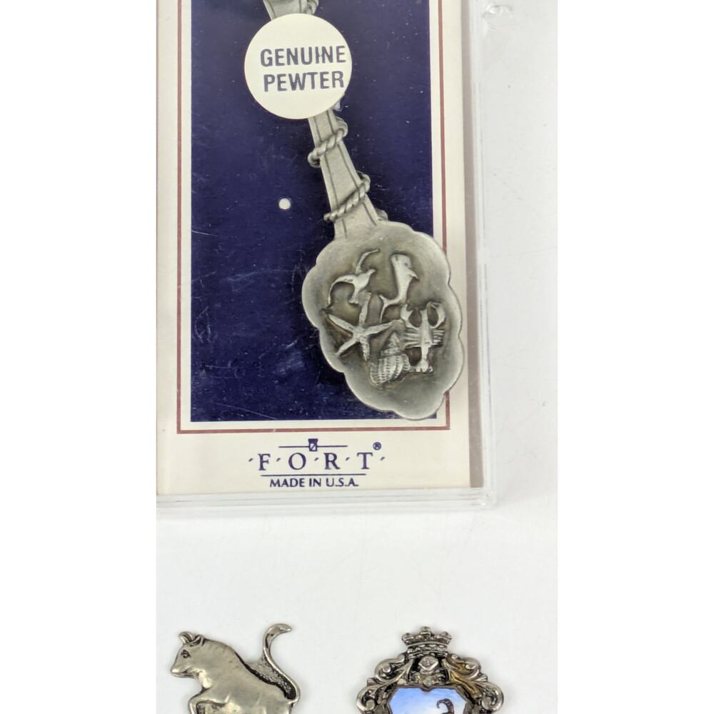 Lot 7 Vtg Souvenir Spoons NASA Space Zodiac Christmas Holiday Cruise EPNS Italy - Picture 8 of 16